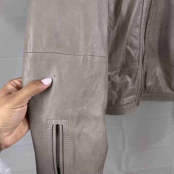 Vintage Y2k Diesel Co Leather Jacket Men Large Goat Moto Racer Biker Gray Zip - Picture 5 of 16